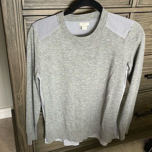 J.Crew sweater with button-down shirt back